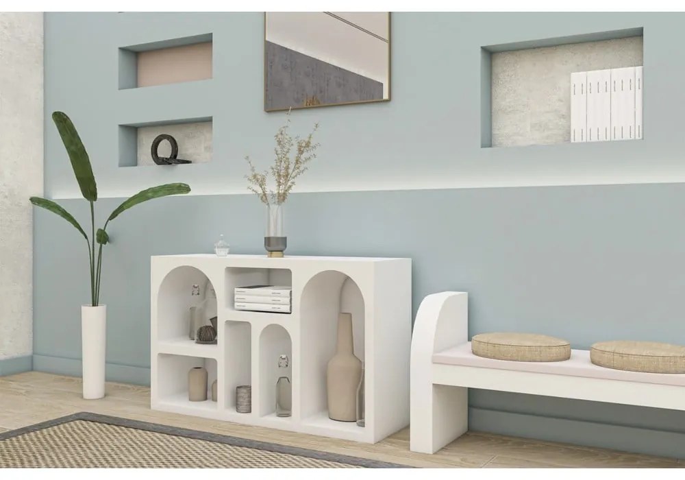 Biała wielopoziomowa półka 120 cm Lorin – Kalune Design