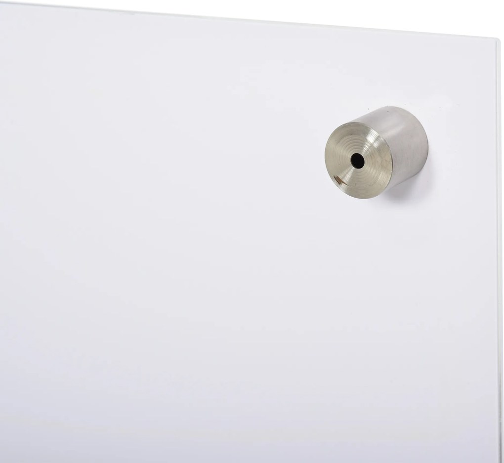 Vinsetto Tablica kalendarzowa ze szklanym klipsem i uchwytem na marker z gumką Biała 90x60 cm | Aosom PL