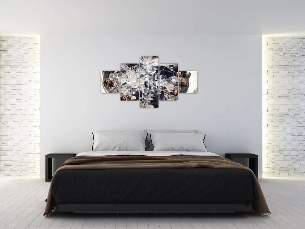 Obraz - szampan w lodzie (125x70 cm)