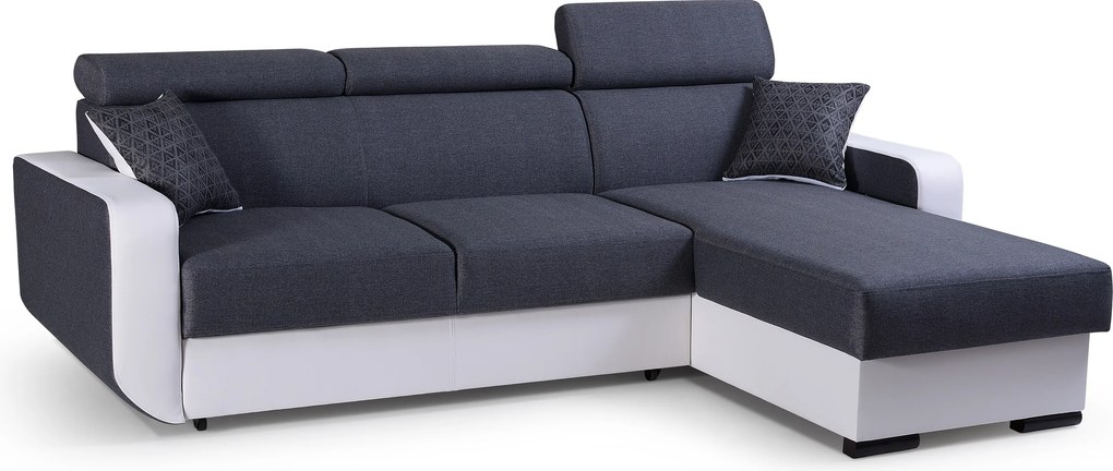 Masseno Narożnik PALAZZO z funkcją spania i pojemnikiem na pościel Narozniki L, Rozkładana sofa - Szary, INARI 94+MADRYT 920