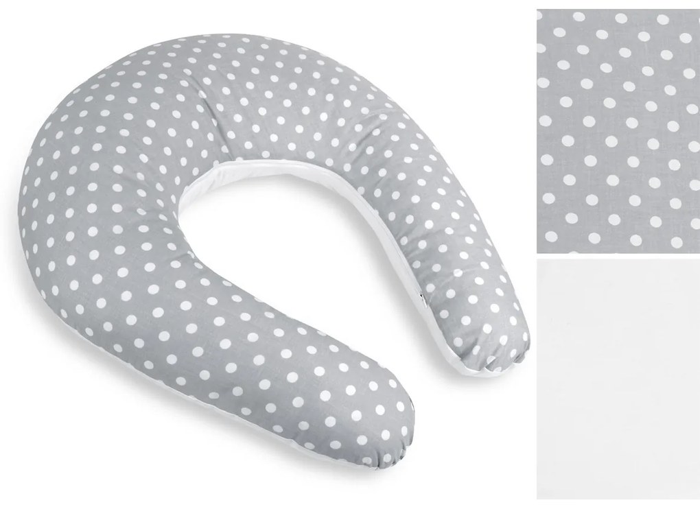 Poszewka na poduszkę do karmienia Bellatex Polkadots szara, 180 cm