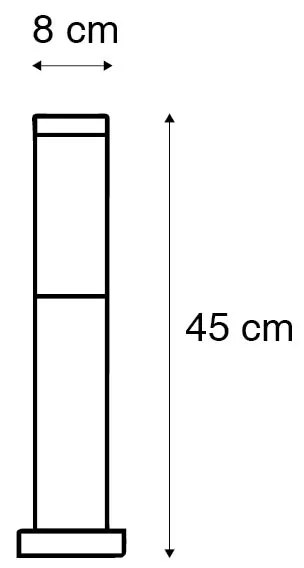 Lampa zewnętrzna stal 45cm IP44 z klinem i mufą kablową - Rox