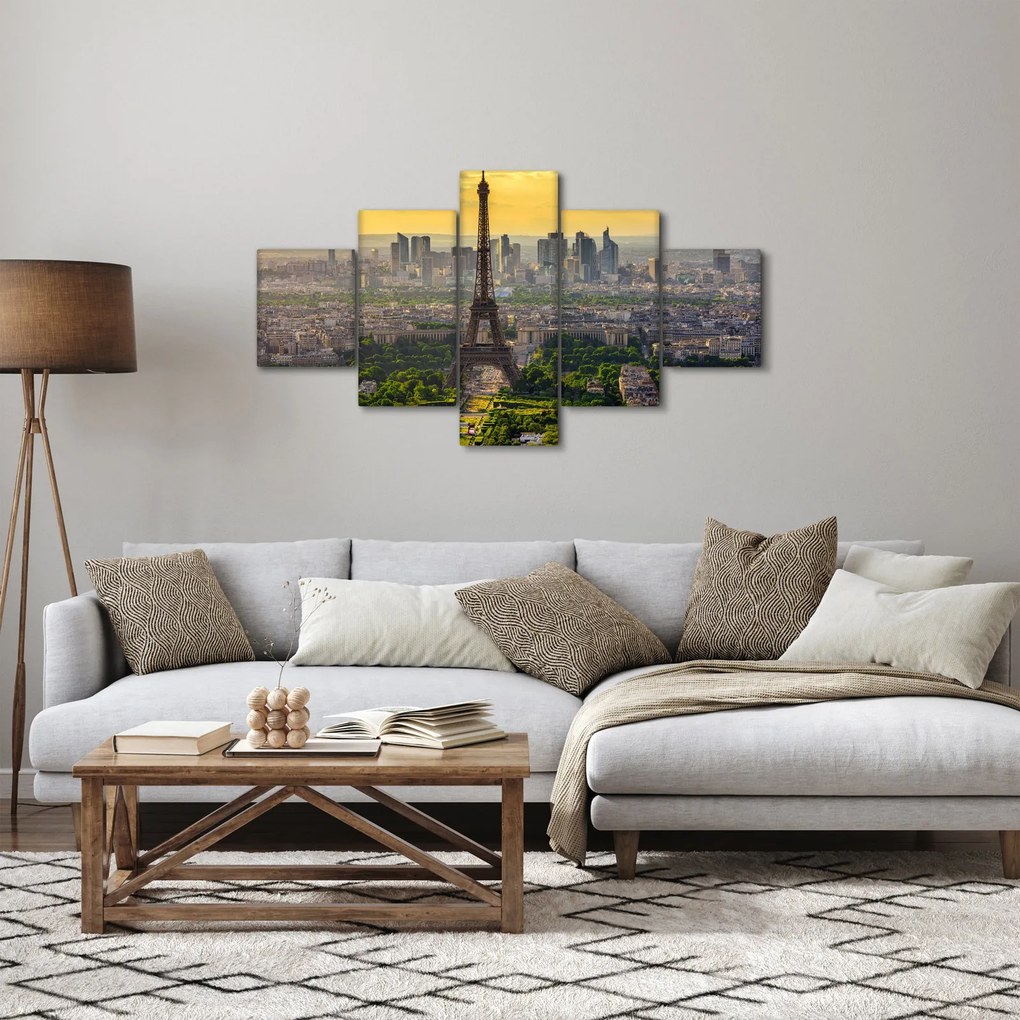 Obraz - Panorama Paryża (125x70 cm)