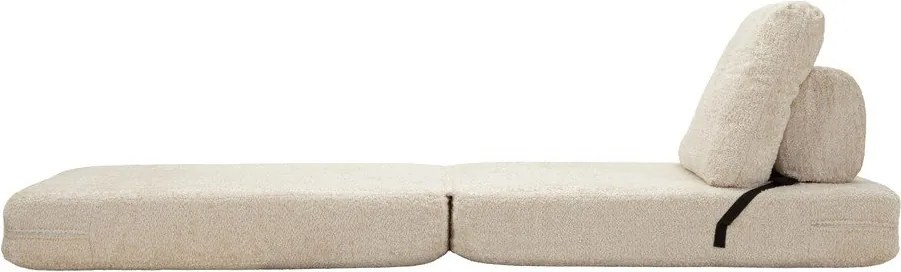 Biały rozkładany fotel z materiału bouclé Faster – Mauro Ferretti