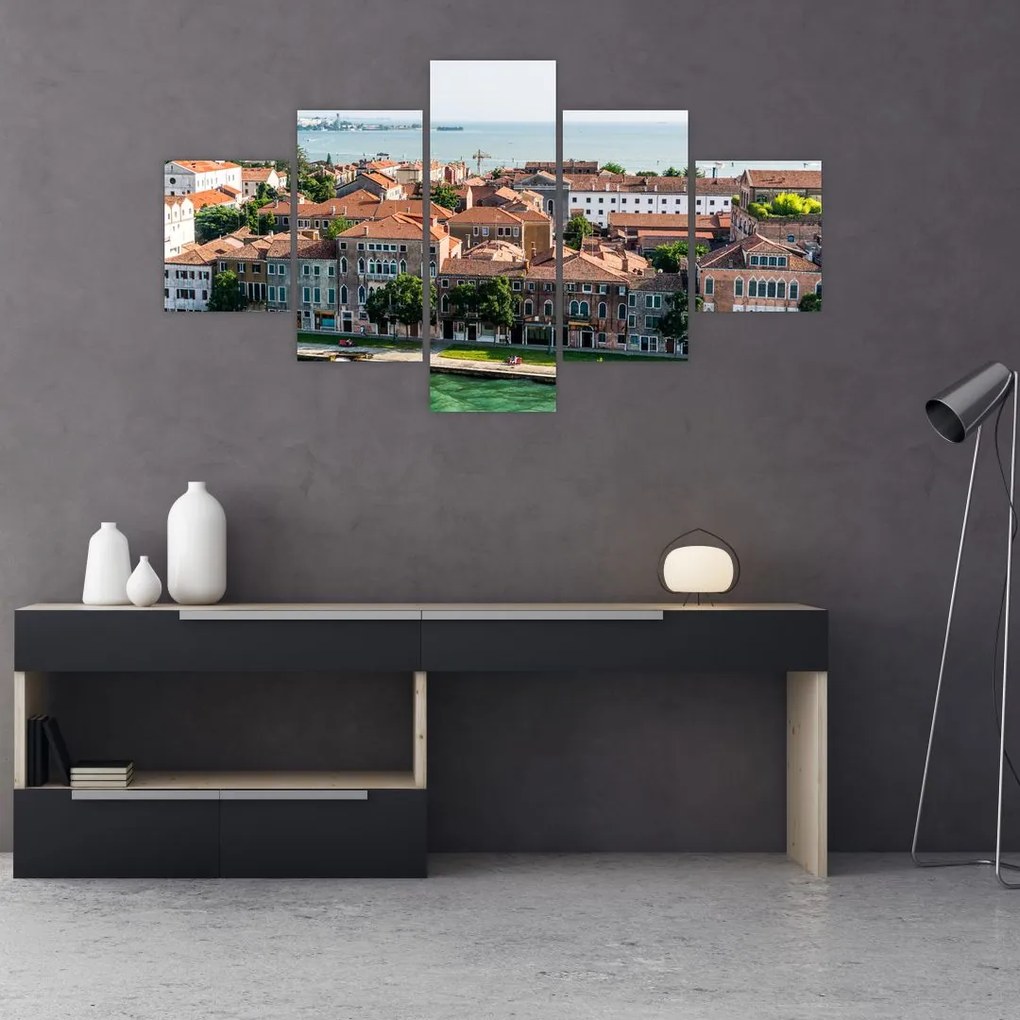 Obraz - Widok miasta z lotu ptaka (125x70 cm)