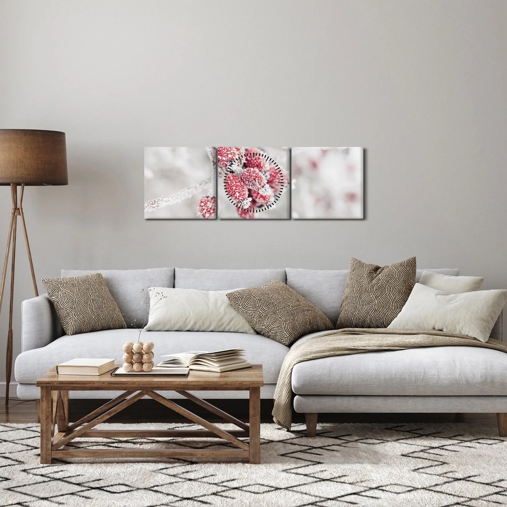 Obraz - Mrożone owoce (z zegarem) (90x30 cm)