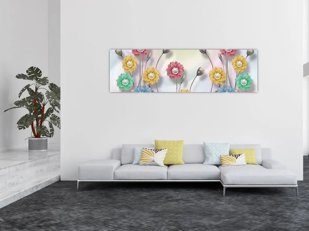 Obraz - Kolorowa łąka (170x50 cm)