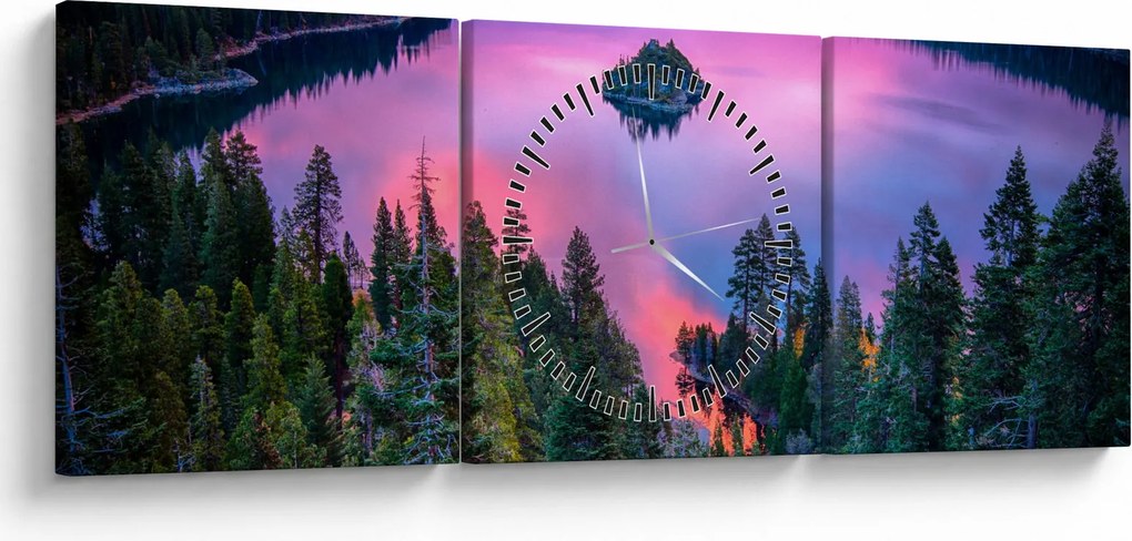 Obraz - Jezioro Tahoe, Sierra Nevada, Kalifornia, USA (z zegarem) (90x30 cm)
