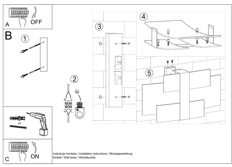 Biały kinkiet Marett – Sollux
