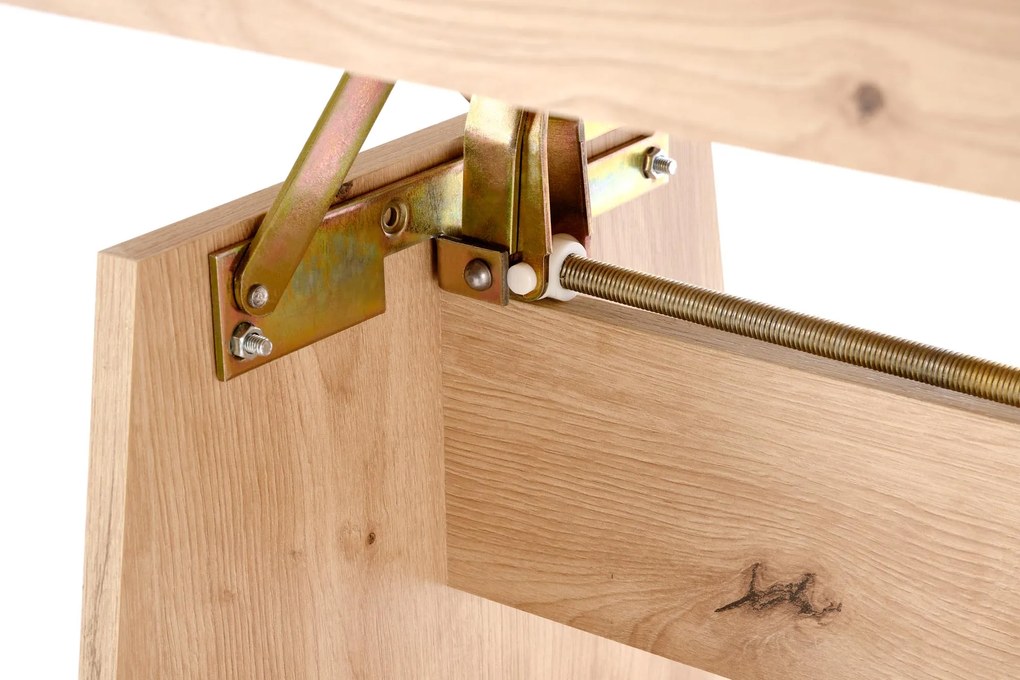 Rozkładany ławo-stół, podnoszony blat, dąb artisan 120-160/70/61-72 ERIKA