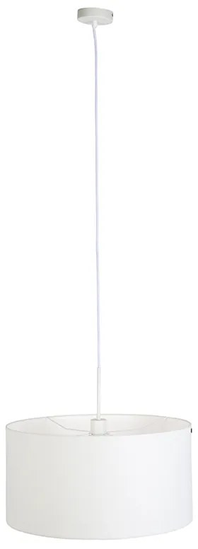 Nowoczesna lampa wisząca biała z białym kloszem 50 cm - Combi 1 Nowoczesny Oswietlenie wewnetrzne