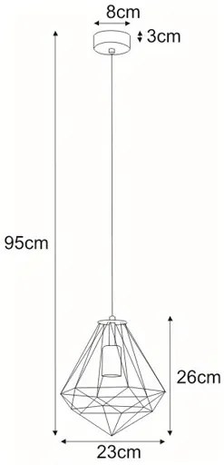 Wisząca lampa pojedyncza czarna R5-D04