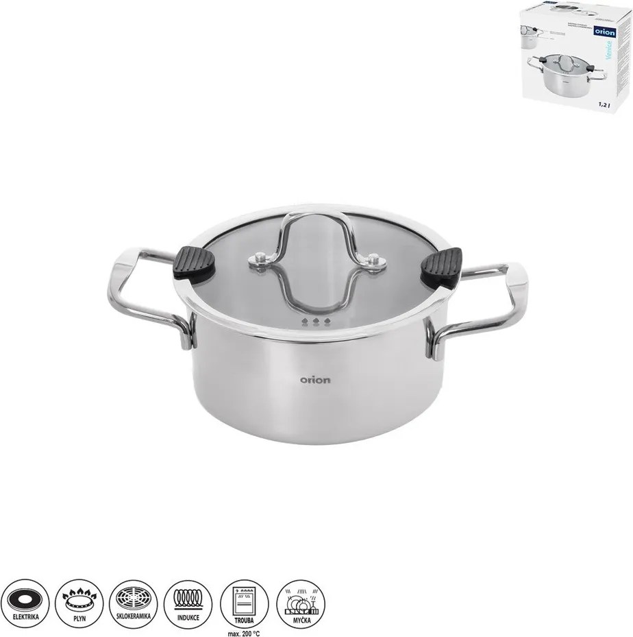 Garnek ze stali nierdzewnej z pokrywką 1,2 l Venice – Orion