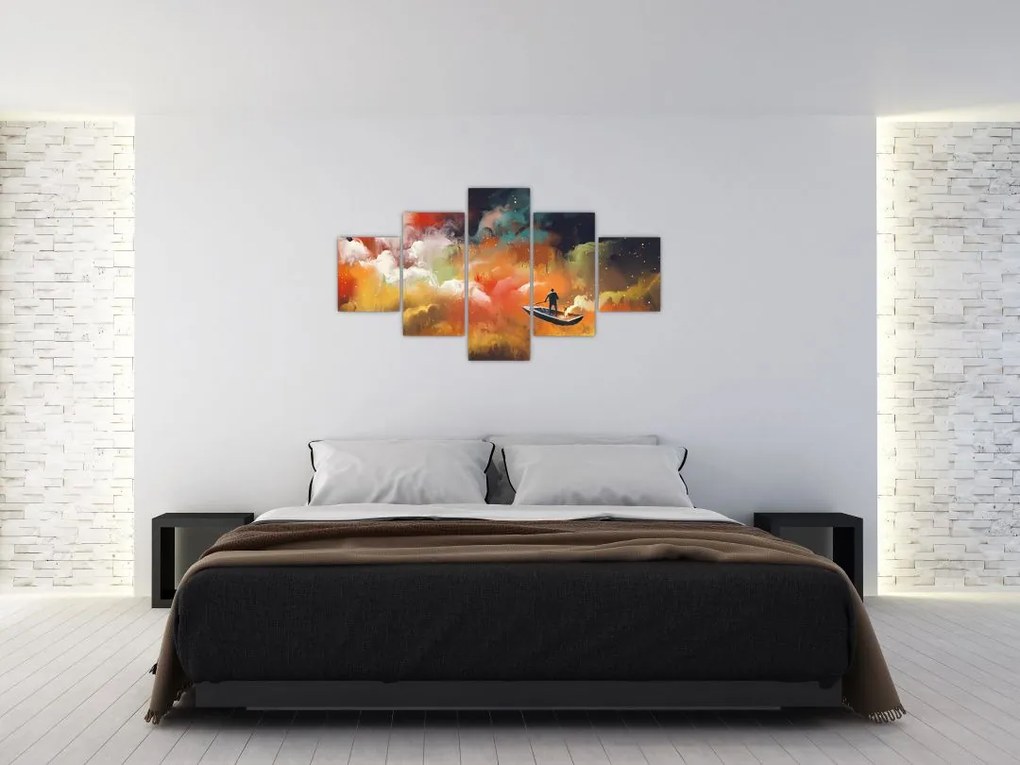 Obraz - człowiek unoszący się w kosmosie (125x70 cm)