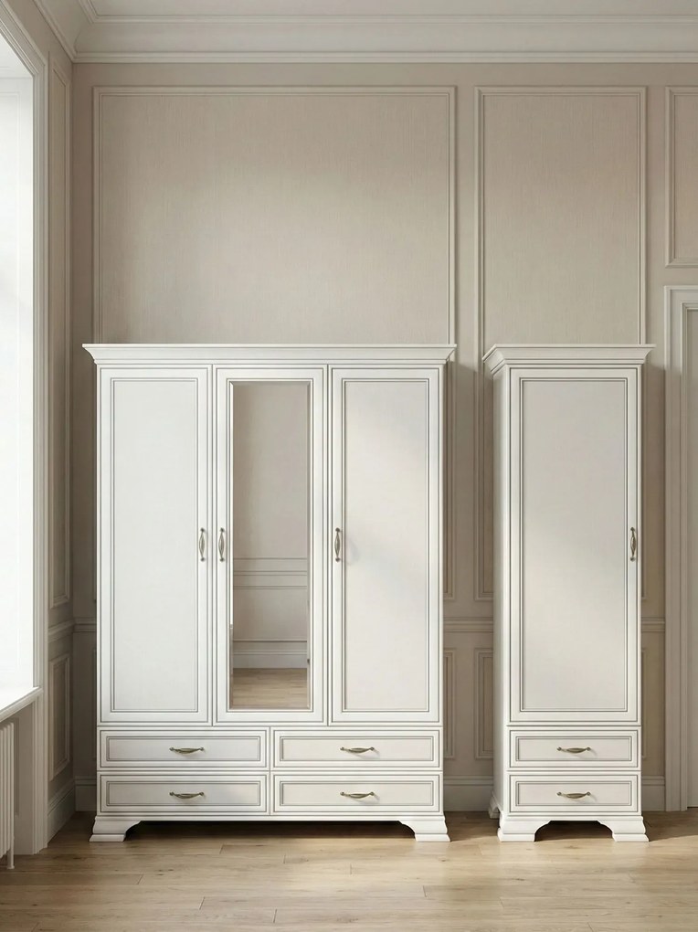 Regał zamykany z 2 szufladami fineline crema G6-H61