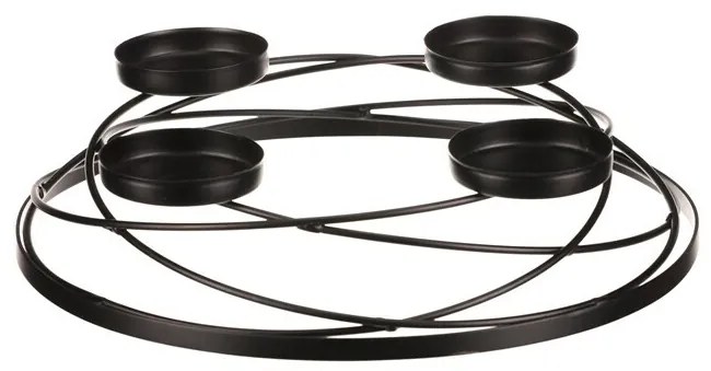 Adwentowy świecznik metalowy, czarny, średnica 35cm