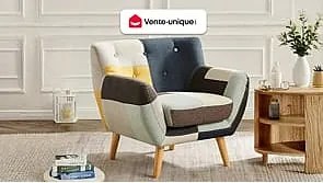 Fotel z tkaniny patchwork SERTI II