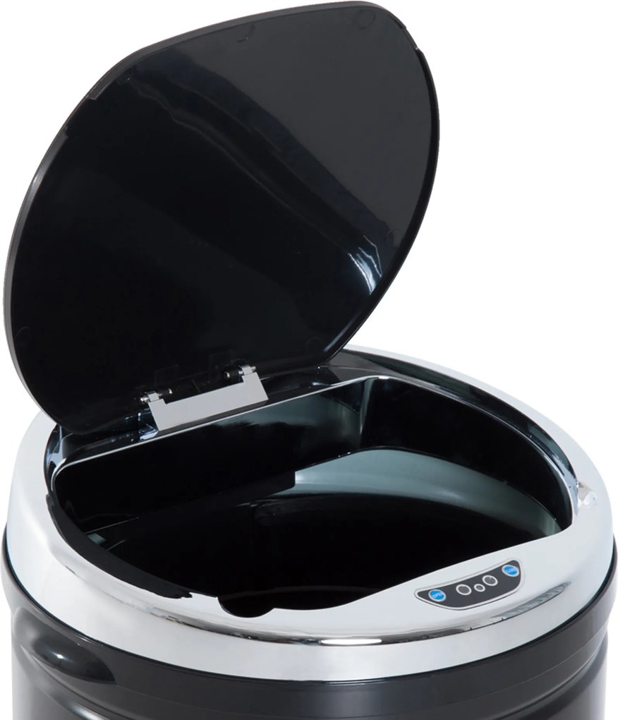 HOMCOM 42L Kosz na śmieci z czujnikiem, Automatyczny Kosz na Odpadki, Nierdzewny Kosz do Kuchni z Sensorem Podczerwieni, dla Kuchni, Jadalni