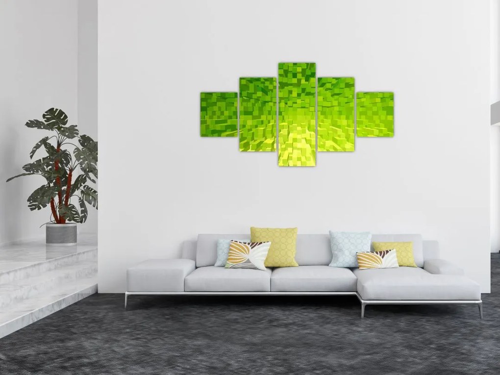 Obraz żółto-zielonych kostek (125x70 cm)