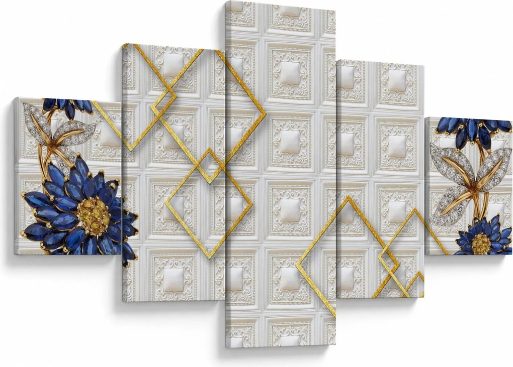 Obraz - Diamentowe kwiaty (125x70 cm)
