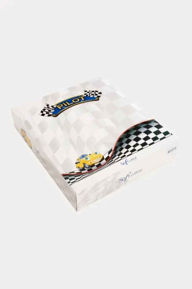 Dziecięcy szlafrok PILOT + kapcie w ozdobnym opakowaniu 6 lat (wys.116 cm) Fioletowy