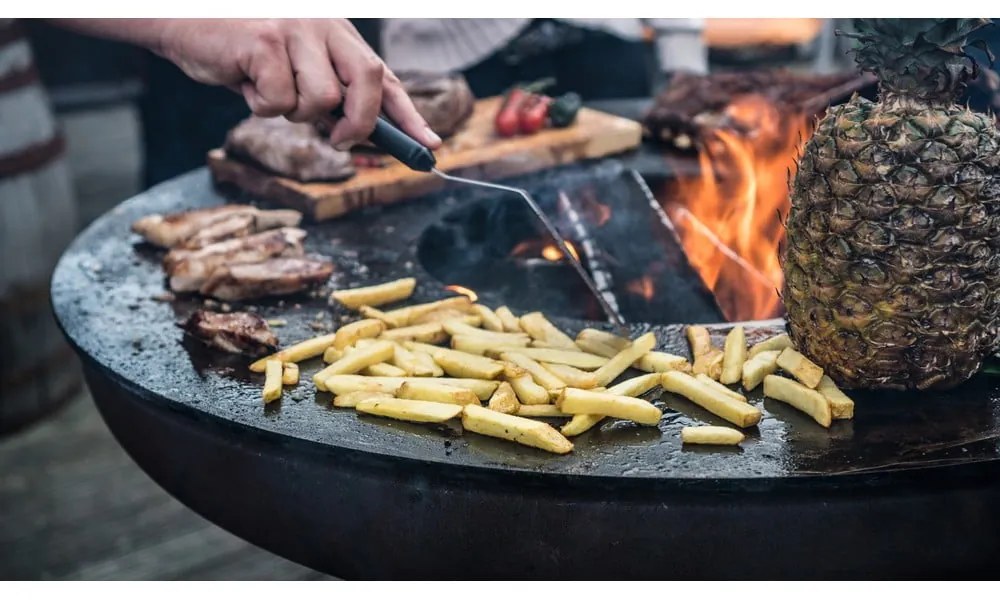 Brązowy grill zewnętrzny opalany drewnem Remundi Nero M, ø 82 cm