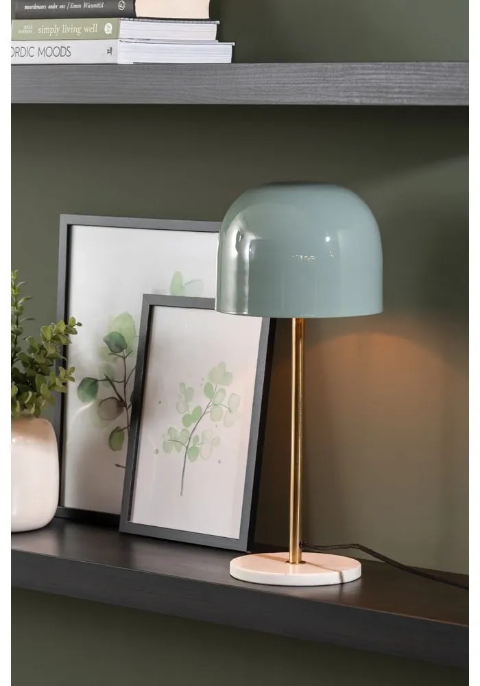 Miętowa lampa stołowa z metalowym kloszem (wysokość 50 cm) Manta – Leitmotiv