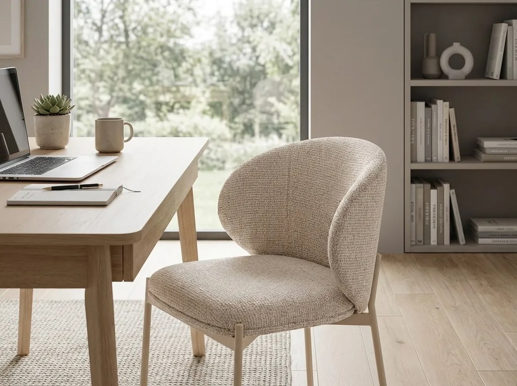 Krzesło do jadalni KIOTO, kaszmir/jasny beżowy