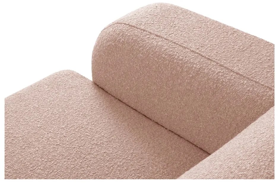 Różowy narożnik z materiału bouclé (prawostronny) Molino – Micadoni Home