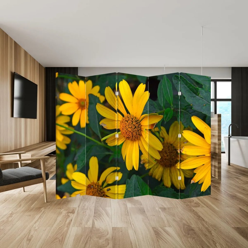Parawan - Żółte kwiaty (210x170 cm)