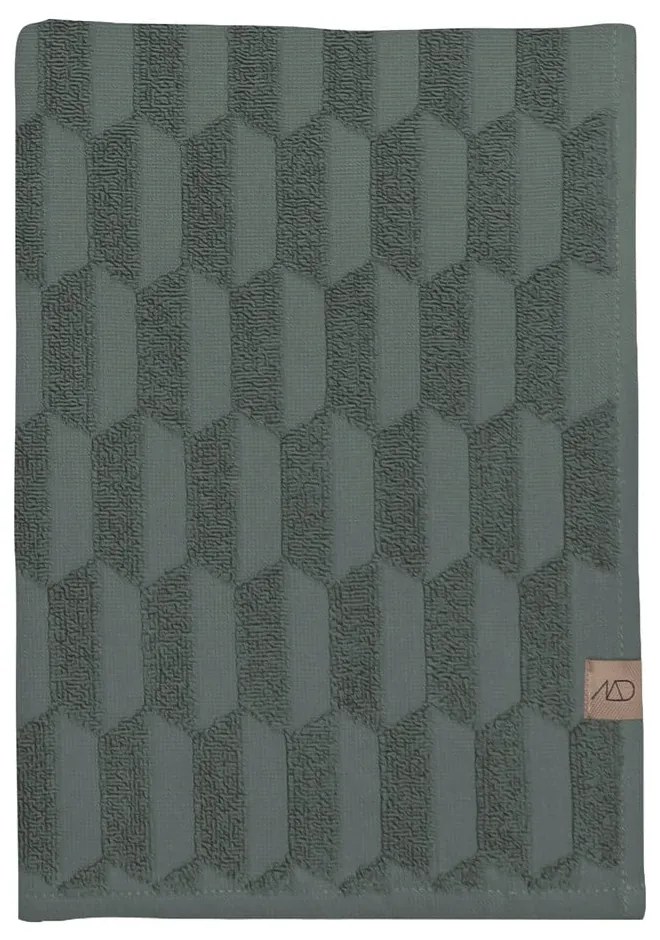 Ciemnozielony bawełniany ręcznik 50x95 cm Geo – Mette Ditmer Denmark