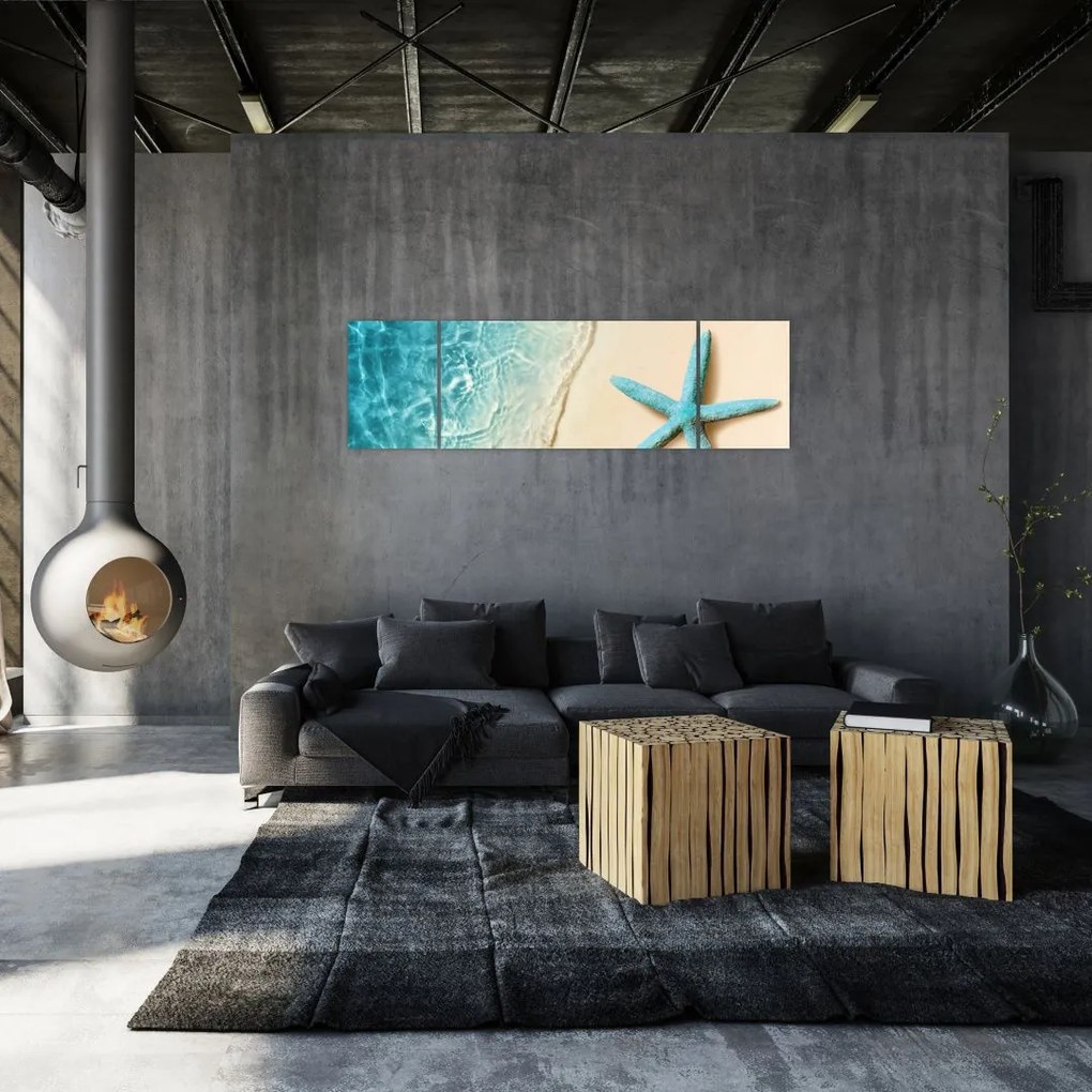 Obraz - Rozgwiazda na plaży (170x50 cm)