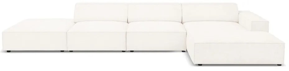 Beżowy narożnik (prawostronny) z materiału bouclé Jodie – Micadoni Home