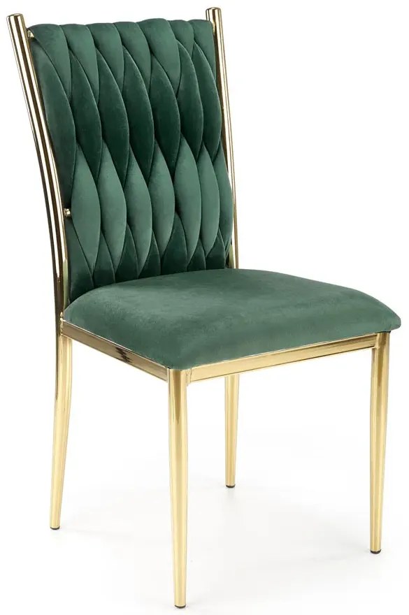 Zielone welurowe krzesło glamour N4-P05