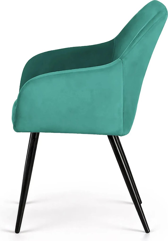 Zestaw 4 nowoczesnych zielonych krzeseł welurowych G4-D26