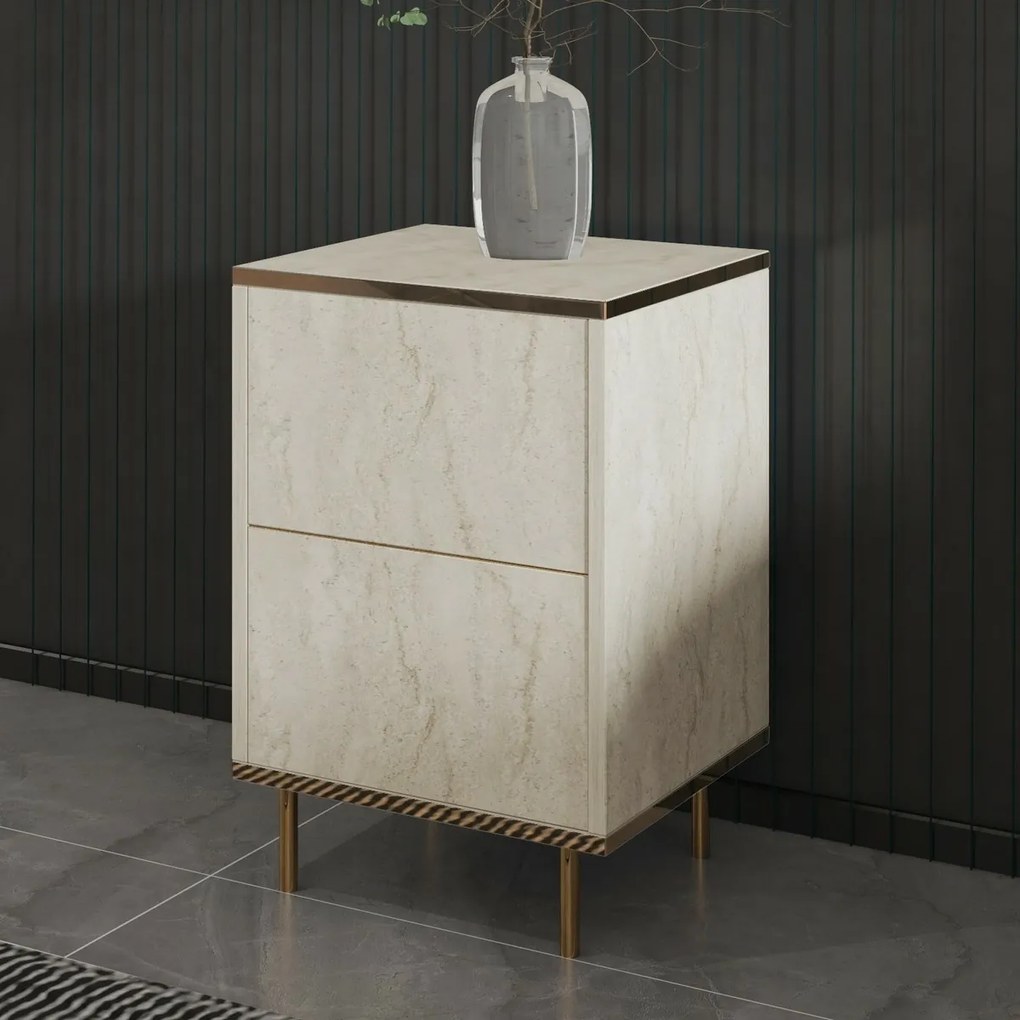 Szafka nocna Imaj Travertine and Gold