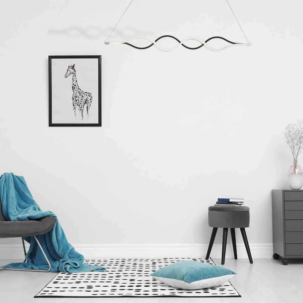 LAMPA WISZĄCA FALA Biała SPLIT 36W LED