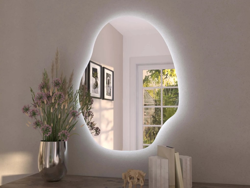 Organiczne lustro LED z oświetleniem A37 45x60