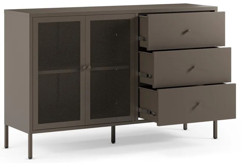 Szara metalowa komoda 140x90x40 cm Fayna – Marckeric