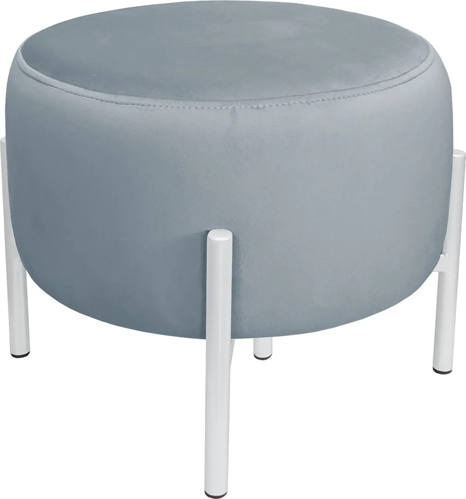 Pufa OLA loft ławka podnóżek metal : Kolor Stelaża - Biały, Kolor tkaniny - VELVET - BL06, Typ tkaniny - Velvet