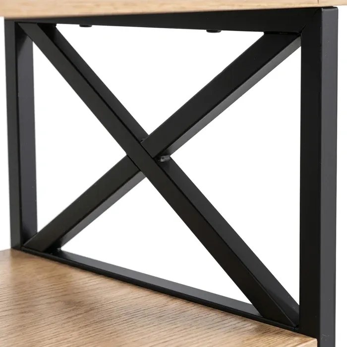 Szafka Nocna do Sypialni LOGAN 40 cm Dąb/Czarny Loft