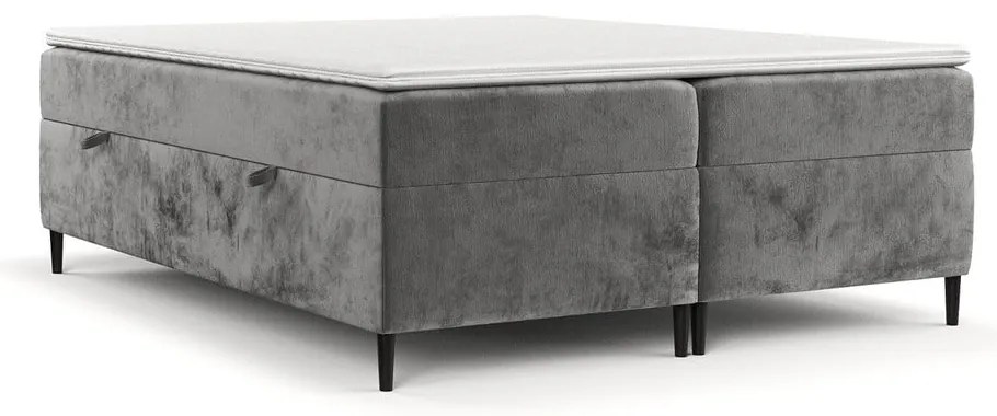 Ciemnoszare łóżko boxspring ze schowkiem 160x200 cm Araya – Maison de Rêve