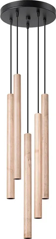Drewniana loftowa lampa wisząca sople - A382 R5-L16