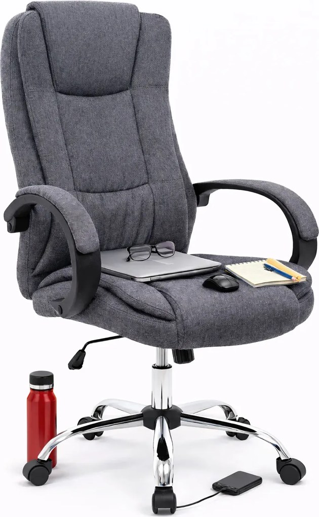 Szary tapicerowany biurowy fotel obrotowy A2-G73