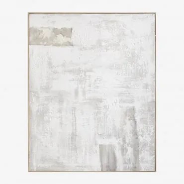 Obraz Dekoracyjny 80x100 Cm, Ręcznie Malowany Na Lnie Z Reliefem Z Gipsu Silvaret Piaskowy Szary - Sklum