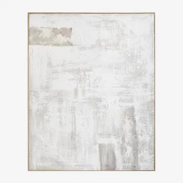 Ręcznie Malowany Obraz Dekoracyjny Na Lnie Z Wypukłością 80x100 Cm Z Gipsu Silvaret Sand Grey - Sklum