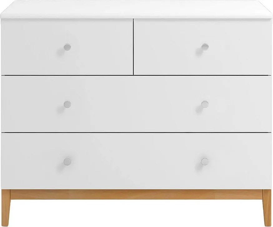 Komoda LIVIA 120 4S biała/buk