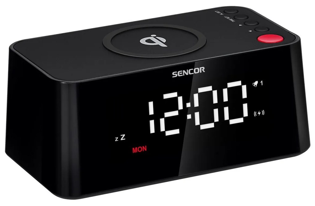 Sencor SDC 7600 Qi zegar z ładowarką, czarny