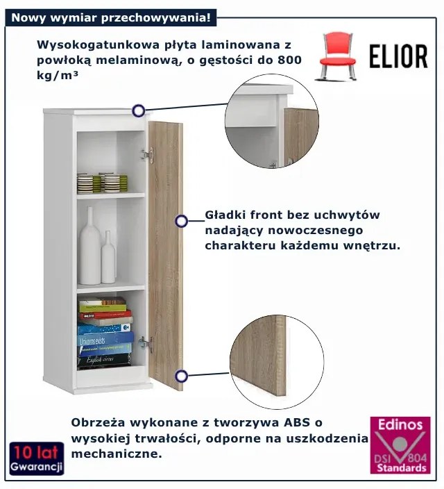 Minimalistyczna szafka wisząca do salonu biały + dąb sonoma Z0-Z25