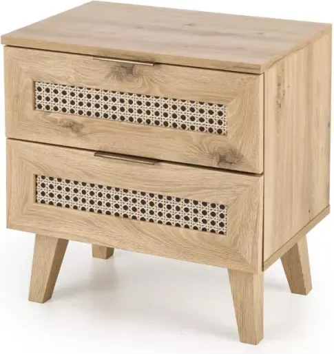 Nowoczesna szafka nocna CALVIRO SN-1 w dekorze dąb artisan – elegancki i funkcjonalny mebel do sypialni w naturalnym stylu